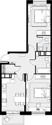 1-BD Apartment Sale, 56.7 sq. m. at Tsvetochnye Poliany, kvartal № 23, Filimonkovskoye Municipal Formation, Moscow, Russia #3