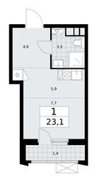 Apartment Sale, 23.1平方米 at Prokshino, Prokshino Residential Complex, Sosenskoye Settlement, Moscow, Russia #3 Apartment Sale, 23.1平方米 at Prokshino, Prokshino Residential Complex, Sosenskoye Settlement, Moscow, Russia #3