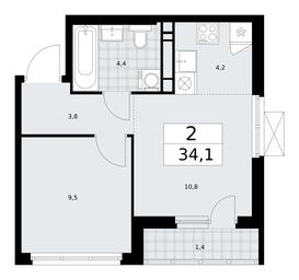 1-BD Apartment Sale, 34.1平方米 at Prokshino, Prokshino Residential Complex, Sosenskoye Settlement, Moscow, Russia #3 1-BD Apartment Sale, 34.1平方米 at Prokshino, Prokshino Residential Complex, Sosenskoye Settlement, Moscow, Russia #3