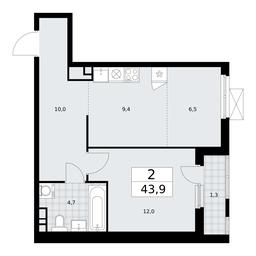1-BD Apartment Sale, 43.9平方米 at Prokshino, Prokshino Residential Complex, Sosenskoye Settlement, Moscow, Russia #3 1-BD Apartment Sale, 43.9平方米 at Prokshino, Prokshino Residential Complex, Sosenskoye Settlement, Moscow, Russia #3