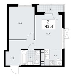 1-BD Apartment Sale, 42.4 sq. m. at Prokshino, Prokshino Residential Complex, Sosenskoye Settlement, Moscow, Russia #3