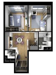 1-BD Apartment Sale, 43.94 sq. m. at Tsvetochnye Polyany City, kvartal № 165, Filimonkovskoye Municipal Formation, Moscow, Russia #2 1-BD Apartment Sale, 43.94 sq. m. at Tsvetochnye Polyany City, kvartal № 165, Filimonkovskoye Municipal Formation, Moscow, Russia #2