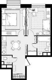 1-BD Apartment Sale, 43.94 sq. m. at Tsvetochnye Polyany City, kvartal № 165, Filimonkovskoye Municipal Formation, Moscow, Russia #3 1-BD Apartment Sale, 43.94 sq. m. at Tsvetochnye Polyany City, kvartal № 165, Filimonkovskoye Municipal Formation, Moscow, Russia #3