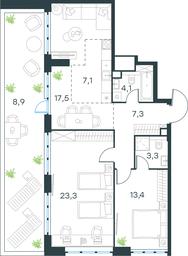 2-BD Apartment Sale, 84.9平方米 at Level Yzhnoportovaya, Yuzhnoportovaya Street, 28Ас17, Moscow, Russia #4