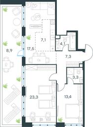 2-BD Apartment Sale, 84.9平方米 at Level Yzhnoportovaya, Yuzhnoportovaya Street, 28Ас17, Moscow, Russia #3 2-BD Apartment Sale, 84.9平方米 at Level Yzhnoportovaya, Yuzhnoportovaya Street, 28Ас17, Moscow, Russia #3