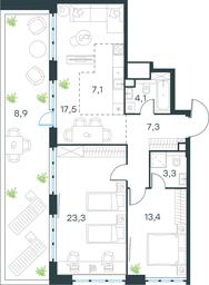 2-BD Apartment Sale, 84.9平方米 at Level Yzhnoportovaya, Yuzhnoportovaya Street, 28Ас17, Moscow, Russia #2 2-BD Apartment Sale, 84.9平方米 at Level Yzhnoportovaya, Yuzhnoportovaya Street, 28Ас17, Moscow, Russia #2