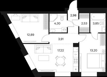 2-BD Apartment Sale, 60.9 sq. m. at Forst, Avtozavodskaya Street, 24, Moscow, Russia #3 2-BD Apartment Sale, 60.9 sq. m. at Forst, Avtozavodskaya Street, 24, Moscow, Russia #3