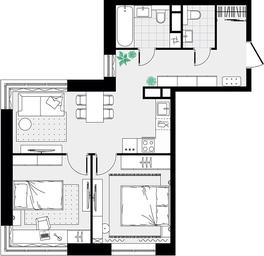 2-BD Apartment Sale, 54.85平方米 at Tsvetochnye Polyany City, kvartal № 165, Filimonkovskoye Municipal Formation, Moscow, Russia #2 2-BD Apartment Sale, 54.85平方米 at Tsvetochnye Polyany City, kvartal № 165, Filimonkovskoye Municipal Formation, Moscow, Russia #2