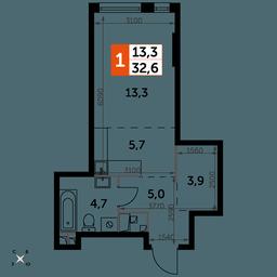 Apartment Sale, 32.6 sq. m. at Rotterdam, Varshavskoye Highway, 37Ак1с2, Moscow, Russia #2