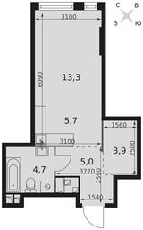 Apartment Sale, 32.6 sq. m. at Rotterdam, Varshavskoye Highway, 37Ак1с2, Moscow, Russia #4