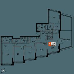 5-BD Apartment Sale, 143.8 sq. m. at Rotterdam, Varshavskoye Highway, 37Ак1с2, Moscow, Russia #2 5-BD Apartment Sale, 143.8 sq. m. at Rotterdam, Varshavskoye Highway, 37Ак1с2, Moscow, Russia #2