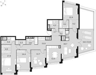 5-BD Apartment Sale, 143.8 sq. m. at Rotterdam, Varshavskoye Highway, 37Ак1с2, Moscow, Russia #3 5-BD Apartment Sale, 143.8 sq. m. at Rotterdam, Varshavskoye Highway, 37Ак1с2, Moscow, Russia #3