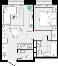 1-BD Apartment Sale, 36.05 sq. m. at Tsvetochnye Polyany City, kvartal № 165, Filimonkovskoye Municipal Formation, Moscow, Russia #2