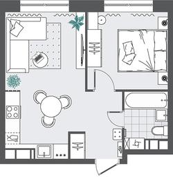 1-BD Apartment Sale, 36.52 sq. m. at Tsvetochnye Polyany City, kvartal № 165, Filimonkovskoye Municipal Formation, Moscow, Russia #2