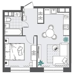 1-BD Apartment Sale, 36.08 sq. m. at Tsvetochnye Polyany City, kvartal № 165, Filimonkovskoye Municipal Formation, Moscow, Russia #2