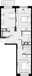 1-BD Apartment Sale, 56.7平方米 at Tsvetochnye Poliany, kvartal № 23, Filimonkovskoye Municipal Formation, Moscow, Russia #3