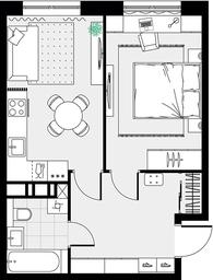 Apartment Sale, 40.2 sq. m. at Tsvetochnye Poliany, kvartal № 23, Filimonkovskoye Municipal Formation, Moscow, Russia #3