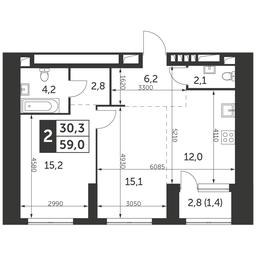 2-BD Apartment Sale, 59 sq. m. at Arkhitektor, Akademika Volgina Street, 2Д, Moscow, Russia #2 2-BD Apartment Sale, 59 sq. m. at Arkhitektor, Akademika Volgina Street, 2Д, Moscow, Russia #2