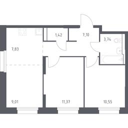 1-BD Apartment Sale, 51.02平方米 at Kvartal Strogino, zhiloy kompleks Kvartal Strogino, Krasnogorsk, Moscow Region, Russia #2 1-BD Apartment Sale, 51.02平方米 at Kvartal Strogino, zhiloy kompleks Kvartal Strogino, Krasnogorsk, Moscow Region, Russia #2