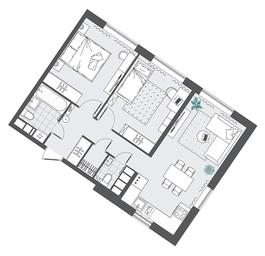 2-BD Apartment Sale, 58.19 sq. m. at Kvartal Rumyantsevo, ulitsa Admirala Kornilova, с1, Mosrentgen Settlement, Moscow, Russia #2
