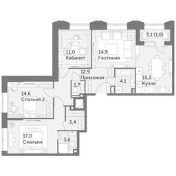 4-BD Apartment Sale, 100.1 sq. m. at Rezhisser, Vilgelma Pika Street, 3, Moscow, Russia #3