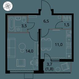 1-BD Apartment Sale, 38.3平方米 at Pervy Yuzhny, zhiloy kompleks Pervy Yuzhny, Leninskiy City District, Moscow Region, Russia #3 1-BD Apartment Sale, 38.3平方米 at Pervy Yuzhny, zhiloy kompleks Pervy Yuzhny, Leninskiy City District, Moscow Region, Russia #3