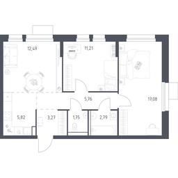 1-BD Apartment Sale, 59.7平方米 at Kvartal Aviatorov, ulitsa Koldunova, Aviatorov Microdistrict, Balashikha, Moscow Region, Russia #4