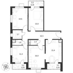 4-BD Apartment Sale, 100.9平方米 at Pervyi Lermontovskiy, zhiloy kompleks 1-y Lermontovskiy, Lyubertsy, Moscow Region, Russia #3 4-BD Apartment Sale, 100.9平方米 at Pervyi Lermontovskiy, zhiloy kompleks 1-y Lermontovskiy, Lyubertsy, Moscow Region, Russia #3