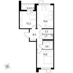 2-BD Apartment Sale, 59.3 sq. m. at Pervyi Lermontovskiy, zhiloy kompleks 1-y Lermontovskiy, Lyubertsy, Moscow Region, Russia #3