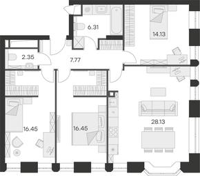 3-BD Apartment Sale, 90.4 sq. m. at Aura Belorusskaya, 1st Yamskogo Polya Street, 28с3, Moscow, Russia #2