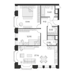 2-BD Apartment Sale, 79 sq. m. at Aura Belorusskaya, 1st Yamskogo Polya Street, 28с3, Moscow, Russia #3
