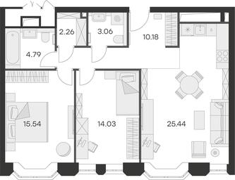 2-BD Apartment Sale, 75.9 sq. m. at Aura Belorusskaya, 1st Yamskogo Polya Street, 28с3, Moscow, Russia #2 2-BD Apartment Sale, 75.9 sq. m. at Aura Belorusskaya, 1st Yamskogo Polya Street, 28с3, Moscow, Russia #2
