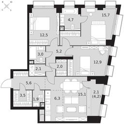 4-BD Apartment Sale, 93.8 sq. m. at Sydney City, Shenogina Street, 2, Moscow, Russia #3 4-BD Apartment Sale, 93.8 sq. m. at Sydney City, Shenogina Street, 2, Moscow, Russia #3