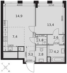 2-BD Apartment Sale, 50.2 sq. m. at Sydney City, Shenogina Street, 2, Moscow, Russia #4