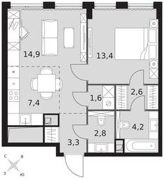 2-BD Apartment Sale, 50.2 sq. m. at Sydney City, Shenogina Street, 2, Moscow, Russia #3 2-BD Apartment Sale, 50.2 sq. m. at Sydney City, Shenogina Street, 2, Moscow, Russia #3