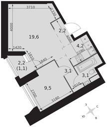 2-BD Apartment Sale, 42.8平方米 at Arkhitektor, Akademika Volgina Street, 2Д, Moscow, Russia #4