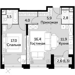 2-BD Apartment Sale, 62.8平方米 at Sydney City, Shenogina Street, 2, Moscow, Russia #3