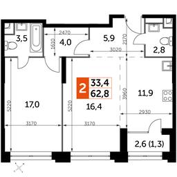 2-BD Apartment Sale, 62.8平方米 at Sydney City, Shenogina Street, 2, Moscow, Russia #4