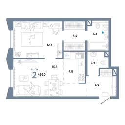 1-BD Apartment Sale, 48.4平方米 at Strana.Ozernaya, Ozyornaya Street, 42с7, Moscow, Russia #3
