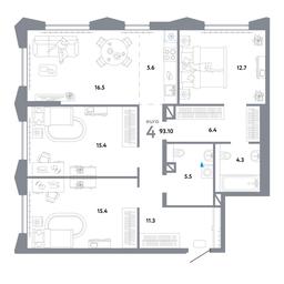 3-BD Apartment Sale, 90.8平方米 at Strana.Ozernaya, Ozyornaya Street, 42с7, Moscow, Russia #4