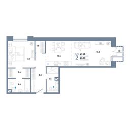 1-BD Apartment Sale, 61.9平方米 at Strana.Ozernaya, Ozyornaya Street, 42с7, Moscow, Russia #3
