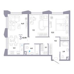 2-BD Apartment Sale, 62.3平方米 at Strana.Ozernaya, Ozyornaya Street, 42с7, Moscow, Russia #4