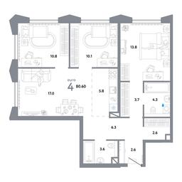3-BD Apartment Sale, 81.9平方米 at Strana.Ozernaya, Ozyornaya Street, 42с7, Moscow, Russia #2 3-BD Apartment Sale, 81.9平方米 at Strana.Ozernaya, Ozyornaya Street, 42с7, Moscow, Russia #2