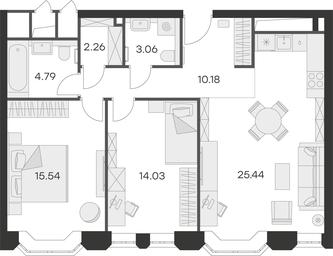 2-BD Apartment Sale, 75.5 sq. m. at Aura Belorusskaya, 1st Yamskogo Polya Street, 28с3, Moscow, Russia #2 2-BD Apartment Sale, 75.5 sq. m. at Aura Belorusskaya, 1st Yamskogo Polya Street, 28с3, Moscow, Russia #2