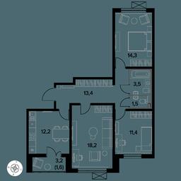 3-BD Apartment Sale, 76.1 sq. m. at Yzhnaya Bitsa, Yuzhnaya Bitsa Residential Complex, posyolok Bittsa, Leninskiy City District, Moscow Region, Russia #3 3-BD Apartment Sale, 76.1 sq. m. at Yzhnaya Bitsa, Yuzhnaya Bitsa Residential Complex, posyolok Bittsa, Leninskiy City District, Moscow Region, Russia #3
