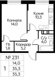 Продажа квартиры, 35,3 м² в ЖК «Цветочные Поляны», квартал № 23, поселение Филимонковское, Москва, Россия #2 Продажа квартиры, 35,3 м² в ЖК «Цветочные Поляны», квартал № 23, поселение Филимонковское, Москва, Россия #2