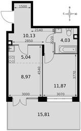 2-BD Apartment Sale, 55.85 sq. m. at Dvizhenie. Govorovo, Центральная улица, 47, деревня Говорово, поселение Московский, Москва, Россия #4