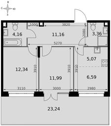 3-BD Apartment Sale, 77.91平方米 at Dvizhenie. Govorovo, Центральная улица, 47, деревня Говорово, поселение Московский, Москва, Россия #4