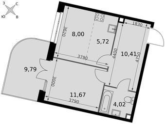 2-BD Apartment Sale, 49.61 sq. m. at Dvizhenie. Govorovo, Центральная улица, 47, деревня Говорово, поселение Московский, Москва, Россия #4