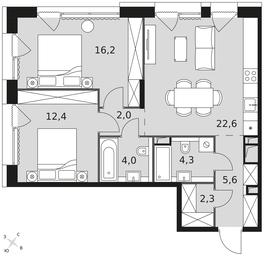 2-BD Apartment Sale, 69.4平方米 at The Lake, Snezhnaya Street, 22, Moscow, Russia #3 2-BD Apartment Sale, 69.4平方米 at The Lake, Snezhnaya Street, 22, Moscow, Russia #3